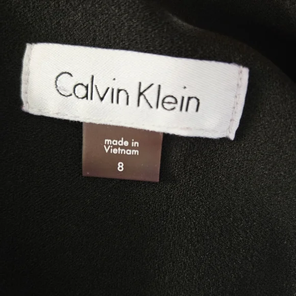 Calvin Klein Puff Sleeve Black Dress (8) - Picture 2 of 5